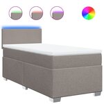 vidaXL Sommier à lattes de lit avec matelas Taupe 80x200 cm Tissu