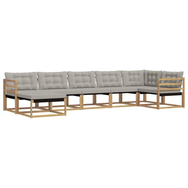 vidaXL Ensemble de canapés d'extérieur 7 pc Blanc et gris clair