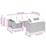vidaXL Salon de jardin 11 Pièces avec coussins gris résine tressée