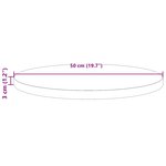 vidaXL Dessus de table rond Ø50x3 cm bois de pin massif
