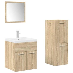 vidaXL Ensemble de meubles de salle de bain 4 Pièces chêne sonoma