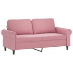 vidaXL Ensemble de canapés 2 Pièces avec coussins Rose Velours