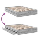 vidaXL Cadre de lit et tiroirs sonoma gris 140x190 cm bois ingénierie