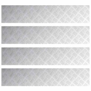 vidaXL Nez de marche Rectangulaire 4 Pièces Argenté 100 x 20 cm Aluminium