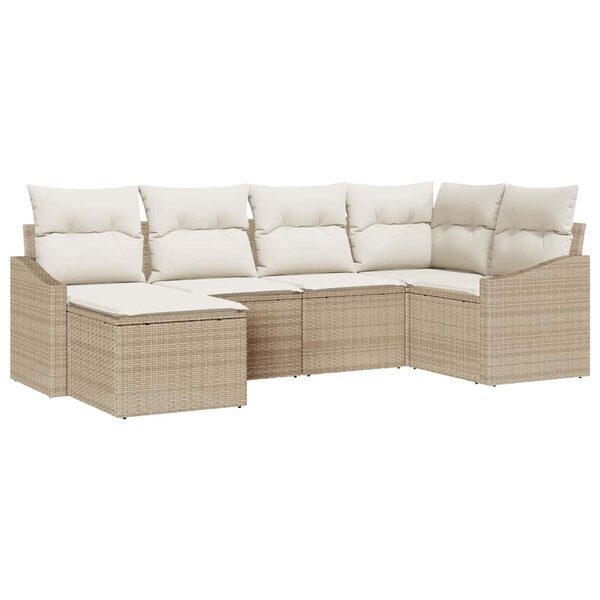 vidaXL Ensemble de salle à manger pour jardin 6 Pièces Beige  Crème