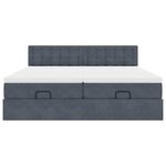 VidaXL Cadre de lit ottoman avec matelas gris foncé 180x200cm velours