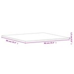 vidaXL Dessus de table 90x90x1 5 cm carré bois massif de hêtre