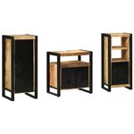 vidaXL Ensemble de mobilier de salle de bain avec étagère avec stockage avec porte 3 Pièces