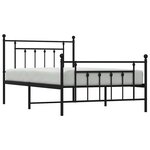 vidaXL Cadre de lit métal sans matelas et pied de lit noir 100x200 cm