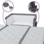 vidaXL Lit pour bébé avec matelas Gris foncé Tissu de lin