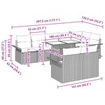 vidaXL Ensemble de canapé de jardin 9 pièces avec coussins gris en poly rotin