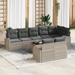 vidaXL Ensemble de canapé de jardin de 9 pièces avec coussins en poly rattan gris
