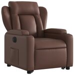 vidaXL Fauteuil inclinable électrique marron similicuir