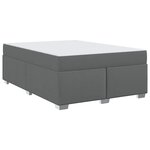 vidaXL Cadre de lit avec matelas Gris foncé 140 x 200 cm tissu