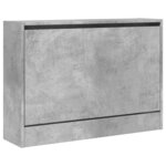 vidaXL Armoire à chaussures gris béton 80x21x57 cm bois d'ingénierie