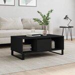 vidaXL Table basse Noir 90x50x36 5 cm Bois d'ingénierie