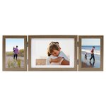 vidaXL Cadre photo dépliable Marron clair 22x15 cm+2x(10x15 cm)