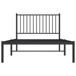 vidaXL Cadre de lit métal avec tête de lit noir 100x190 cm