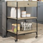 vidaXL Chariot de cuisine chêne sonoma 60x48x89 5 cm bois d'ingénierie