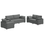 Canapé 3 pièces vidaXL avec coussins en tissu gris foncé