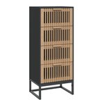 vidaXL Buffet haut noir 40x30x95 cm bois d'ingénierie