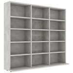 vidaXL Armoire à CD Gris béton 100x23x89 5 cm Bois d’ingénierie