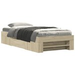 vidaXL Cadre de lit sans matelas chêne sonoma 100x200 cm