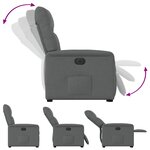 vidaXL Fauteuil inclinable électrique gris foncé tissu
