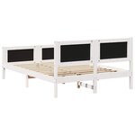 vidaXL Cadre de lit avec tête de lit Blanc et gris clair 140 x 190 cm