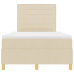 vidaXL Lit à ressorts avec matelas crème petit double tissu