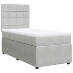 vidaXL Sommier à lattes de lit et matelas Gris clair 80x200 cm Velours