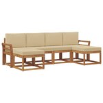 vidaXL Ensemble de canapés d'extérieur 6 pc Naturel et Beige