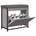 vidaXL Banc à chaussures tiroir rabattable sonoma gris 62x32x56 cm