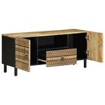 vidaXL Meuble TV noir 105x33 5x46 cm bois massif manguier brut