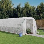vidaXL Serre avec cadre en acier blanc 44 m² 22x2x2 m