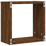 vidaXL Étagères murales sous forme cube 2 Pièces chêne marron 30x15x30cm