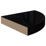 323889 vidaXL Floating Corner Shelf High Gloss Black 25x25x3 8 cm MDF