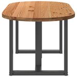 vidaXL Table à manger marron clair bois de chêne massif ovale