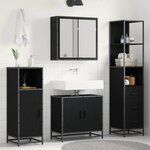 vidaXL Ensemble de mobilier de salle de bain 3 Pièces Chêne noir