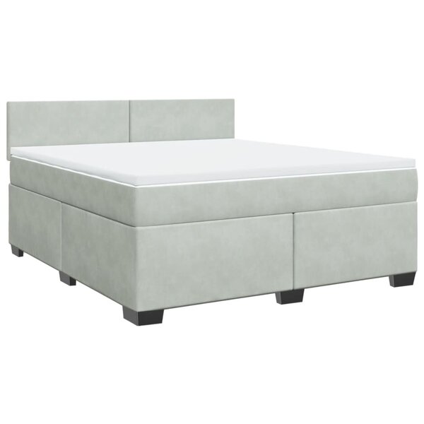 vidaXL Sommier à lattes de lit et matelas Gris clair 180x200cm Velours