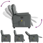 vidaXL Fauteuil de massage inclinable Gris foncé Tissu