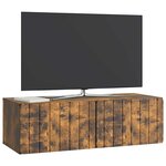vidaXL Meuble TV mural 98 x 41 x 30 cm Chêne fumé Bois d'ingénierie