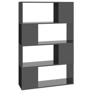 vidaXL Bibliothèque/Séparateur de pièce Gris brillant 80x24x124 5 cm