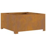 Foyer vidaXL Carré 80x80x40 cm en acier weathering