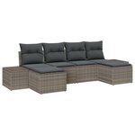 vidaXL Ensemble de canapé de jardin 6 Pièces Gris 184 x 62 x 85 cm
