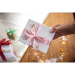 Cartouche ruban Etiqueteuse 24mm Tissu Doré sur rose Tze-RE54