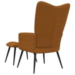 vidaXL Chaise de relaxation avec tabouret Marron Velours