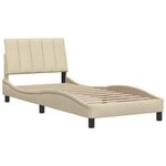 vidaXL Cadre de lit sans matelas crème 90x190 cm tissu