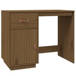 Bureau table poste de travail meuble d'ordinateur informatique étude miel 95 x 50 x 75 cm bois massif de pin brun 02_0023874