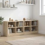 vidaXL Armoire de lit avec étagère 2 Pièces Chêne Sonoma 66 x 33 x 48 cm